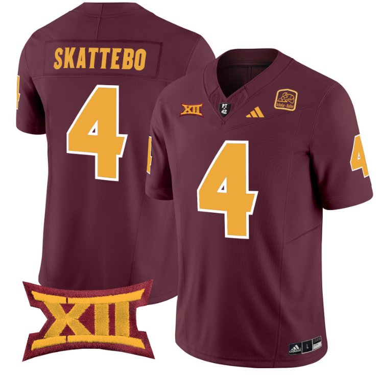 Personalized Cam Skattebo Jersey #4 Arizona State Sun Devils Limited College Football Maroon
