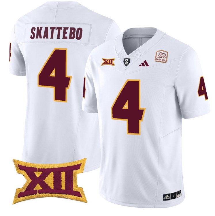 Personalized Cam Skattebo Jersey #4 Arizona State Sun Devils Limited College Football White
