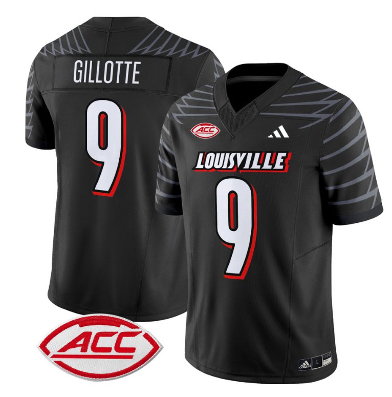 Personalized Ashton Gillotte Jersey #9 Louisville Cardinals Football Stitched Black