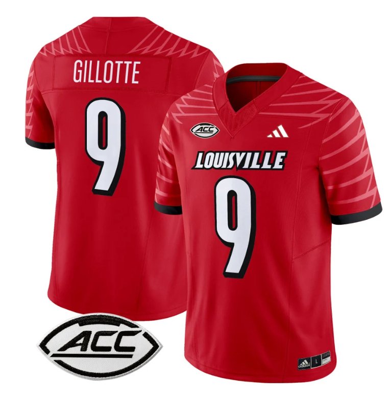 Personalized Ashton Gillotte Jersey #9 Louisville Cardinals Football Stitched Red