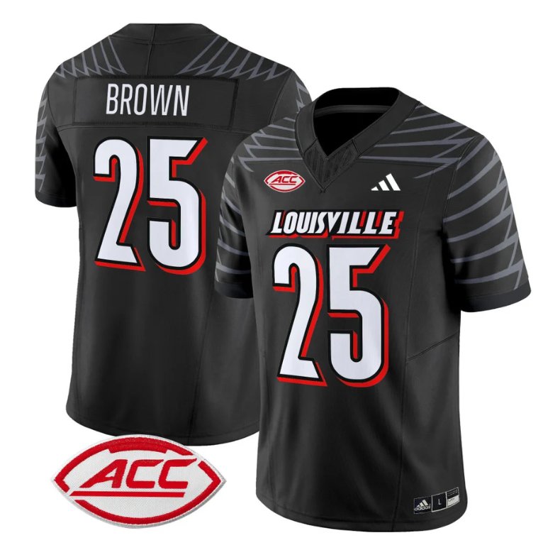 Personalized Isaac Brown Jersey #25 Louisville Cardinals Football Stitched Black