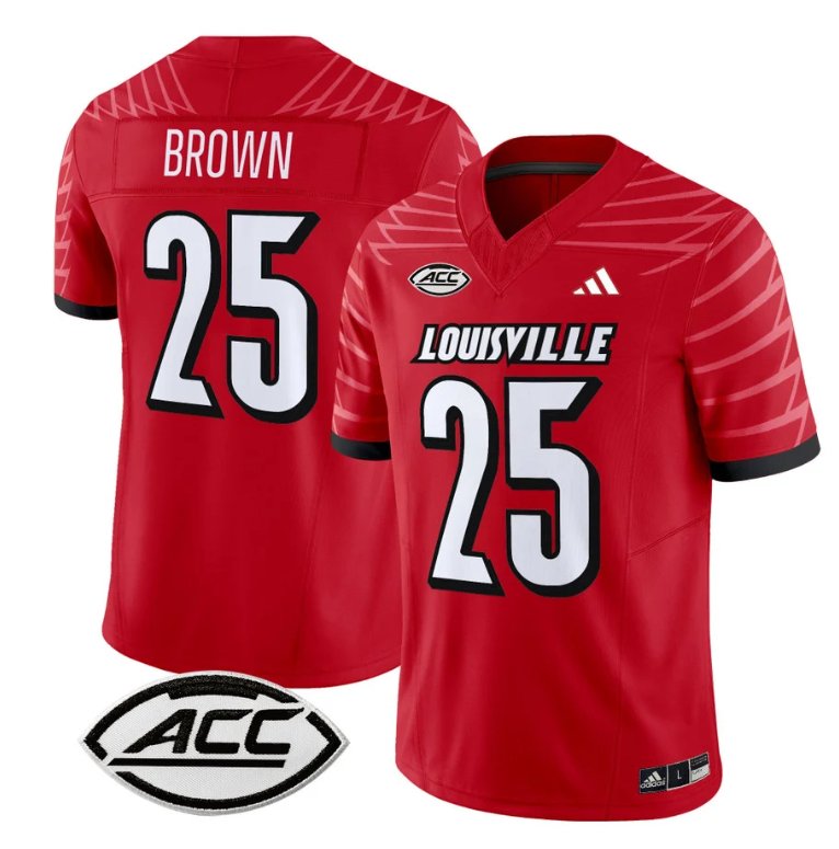 Personalized Isaac Brown Jersey #25 Louisville Cardinals Football Stitched Red