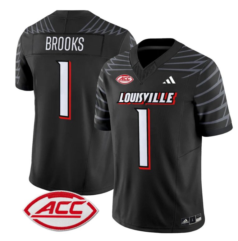 Personalized Ja’Corey Brooks Jersey #1 Louisville Cardinals Football Stitched Black