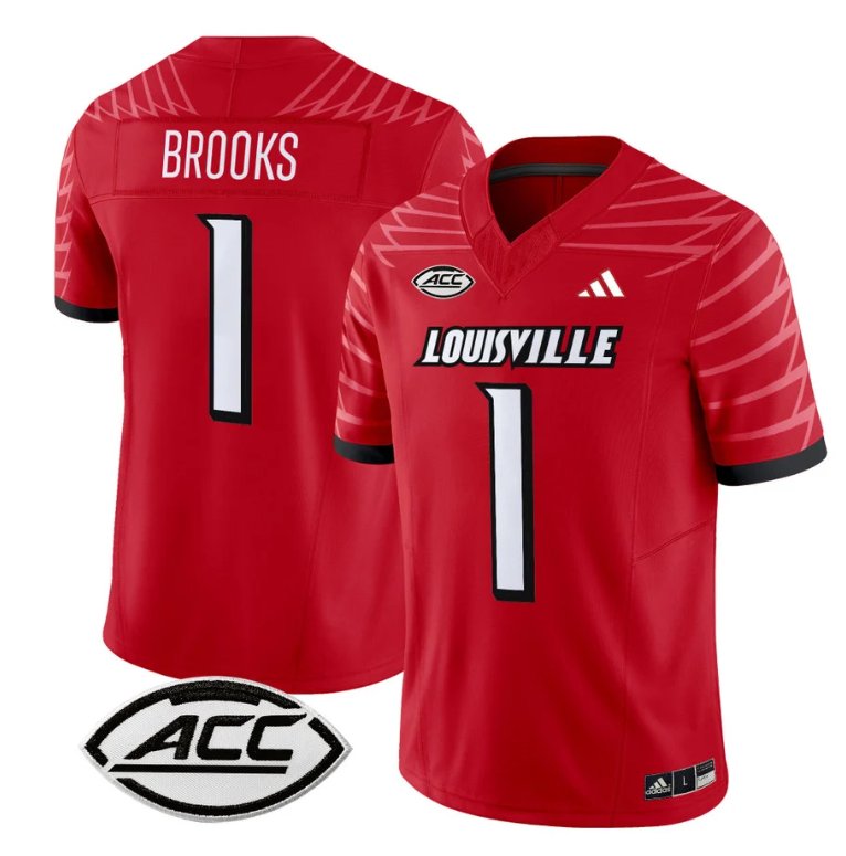 Personalized Ja’Corey Brooks Jersey #1 Louisville Cardinals Football Stitched Red
