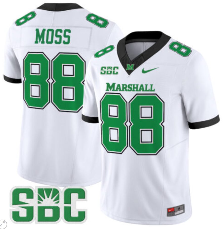 Personalized Randy Moss Jersey #88 Marshall Thundering Herd Limited Football White