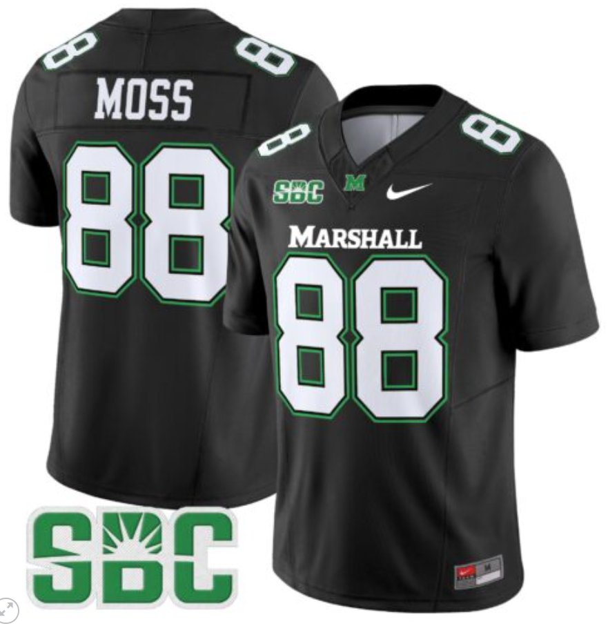 Personalized Randy Moss Jersey #88 Marshall Thundering Herd Limited Football Black