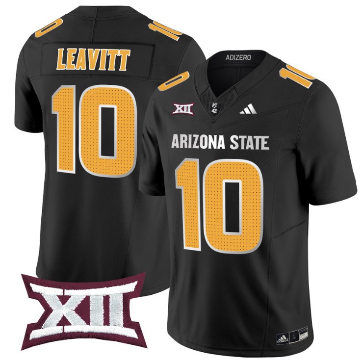 Personalized Sam Leavitt Jersey #10 Arizona State Sun Devils 2024 Limited Black