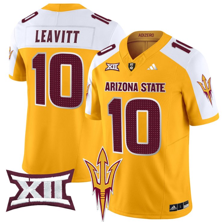 Personalized Sam Leavitt Jersey #10 Arizona State Sun Devils 2024 Limited Gold Alternate