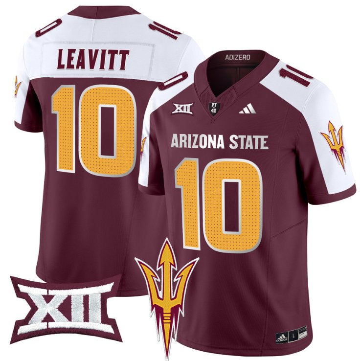 Personalized Sam Leavitt Jersey #10 Arizona State Sun Devils 2024 Limited Maroon Alternate