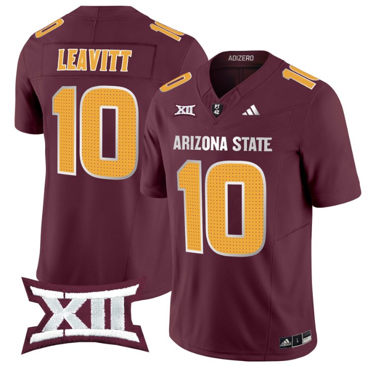 Personalized Sam Leavitt Jersey #10 Arizona State Sun Devils 2024 Limited Maroon