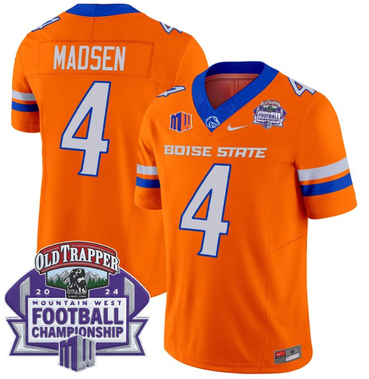 Personalized Maddux Madsen Jersey #4 Boise State Broncos 2024 Championship Orange