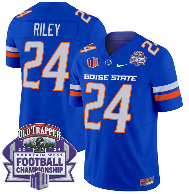 Personalized Dylan Riley Jersey #24 Boise State Broncos 2024 Championship Royal
