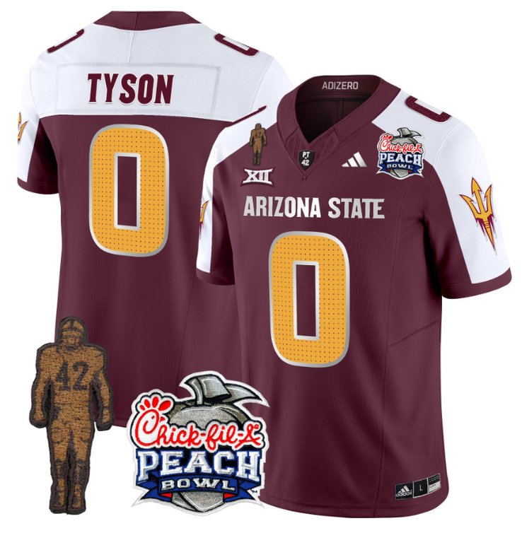 Personalized Jordyn Tyson Jersey #0 Arizona State Sun Devils Bowl Patch Football V2 Maroon Alternate