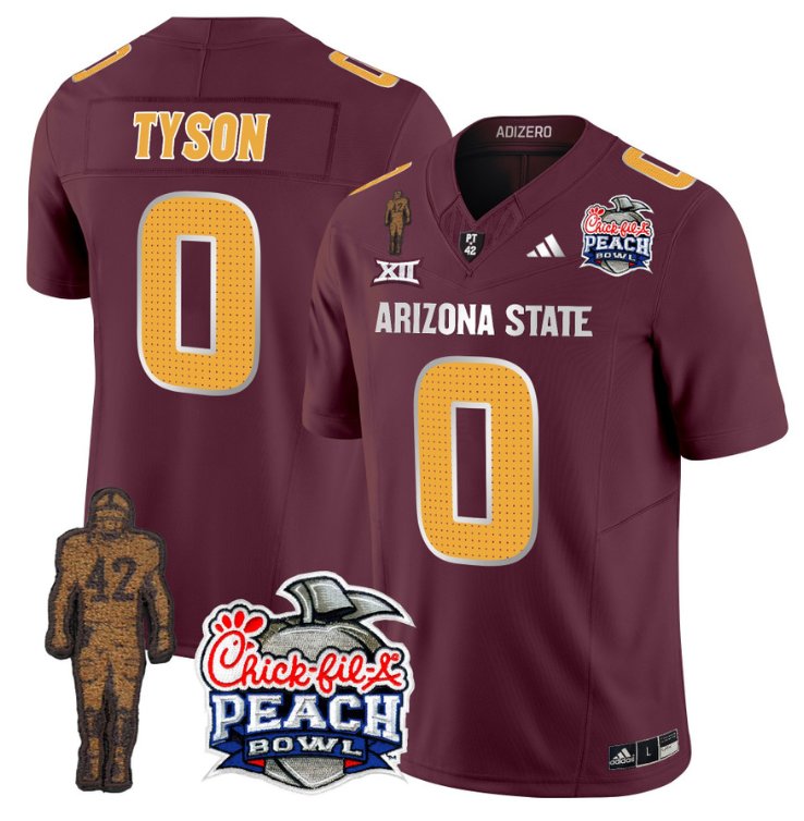 Personalized Jordyn Tyson Jersey #0 Arizona State Sun Devils Bowl Patch Football V2 Maroon