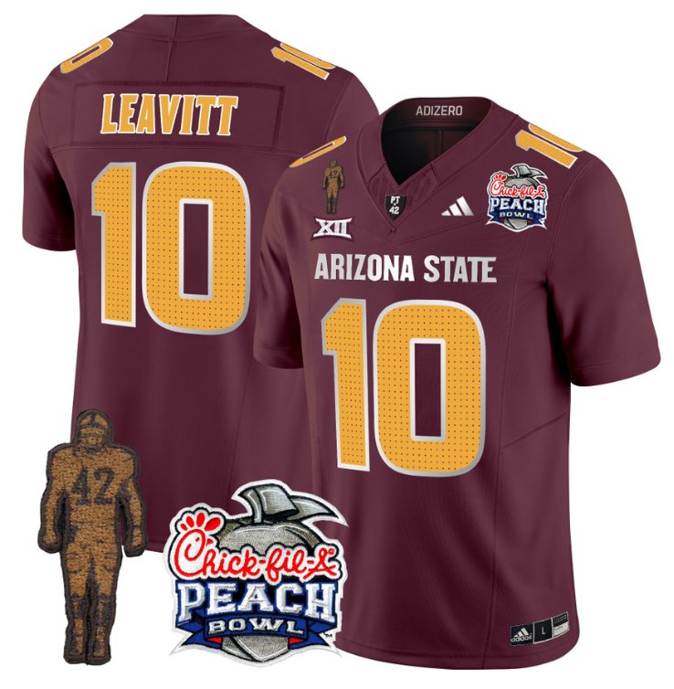 Personalized Sam Leavitt Jersey #10 Arizona State Sun Devils Bowl Patch Football V2 Maroon