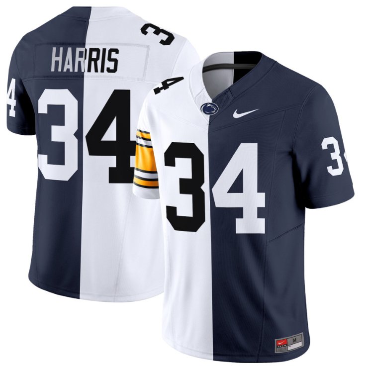Personalized Franco Harris Jersey #34 Penn State Nittany Lions Split Football