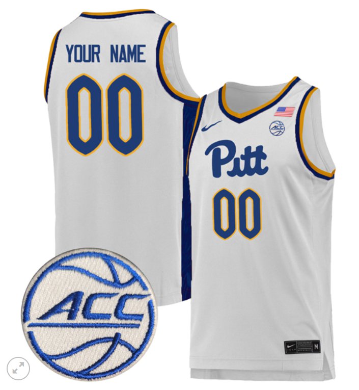 Personalized Custom Pitt Panthers Jersey College Basketball Stiched Game White