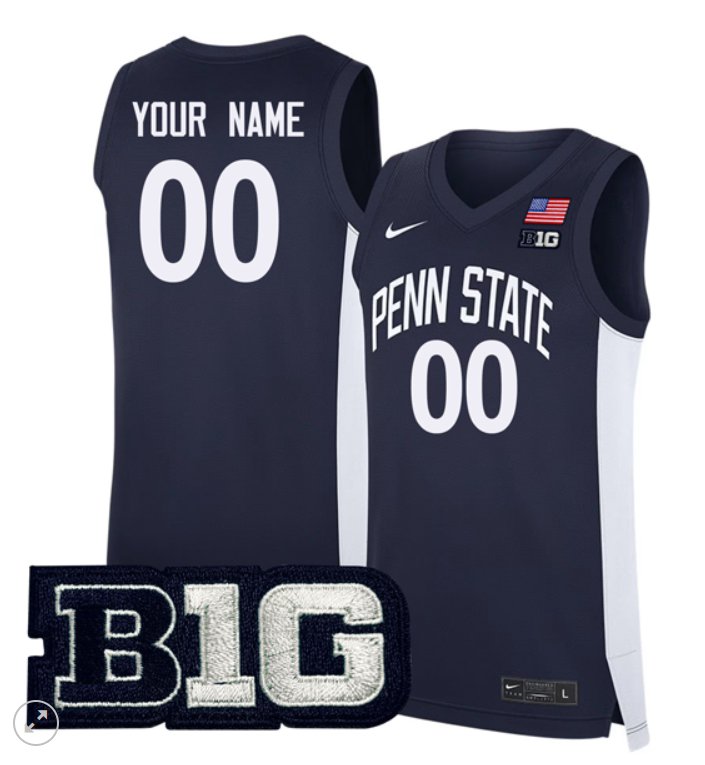 Personalized Custom Penn State Nittany Lions Jersey College Basketball Stiched Game Navy