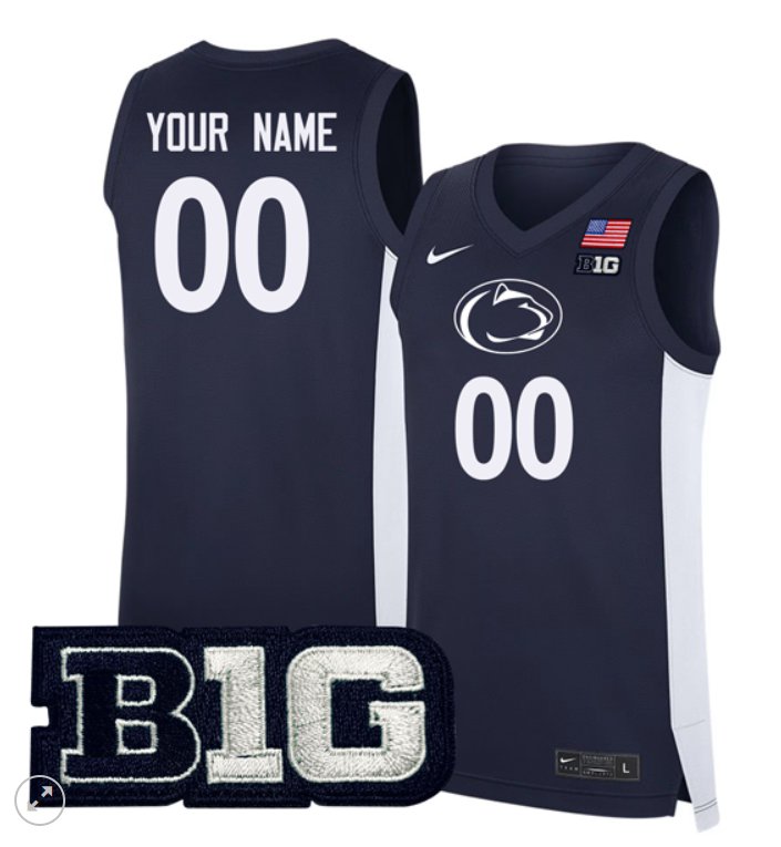 Personalized Custom Penn State Nittany Lions Jersey College Basketball Stiched Navy