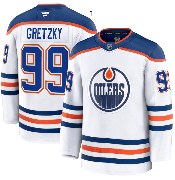 Personalized Men’s Wayne Gretzky Jersey #99 Edmonton Oilers 2025 Premium Away All Stitched