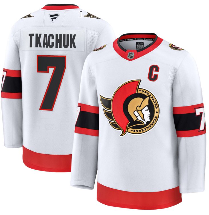 Personalized Men’s Brady Tkachuk Jersey #7 Ottawa Senators 2025 Premium Away All Stitched