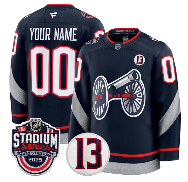 Personalized Men Columbus Blue Jackets Jersey 2025 Stadium Series Patch Stitched