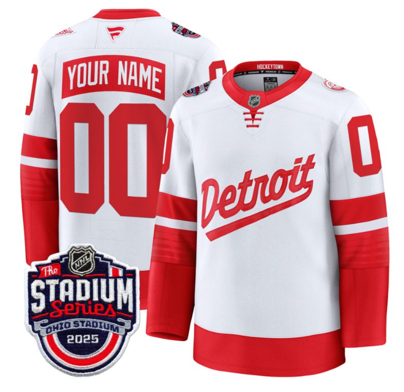 Personalized Men Detroit Red Wings Jersey 2025 Stadium Series Patch Premium Stitched