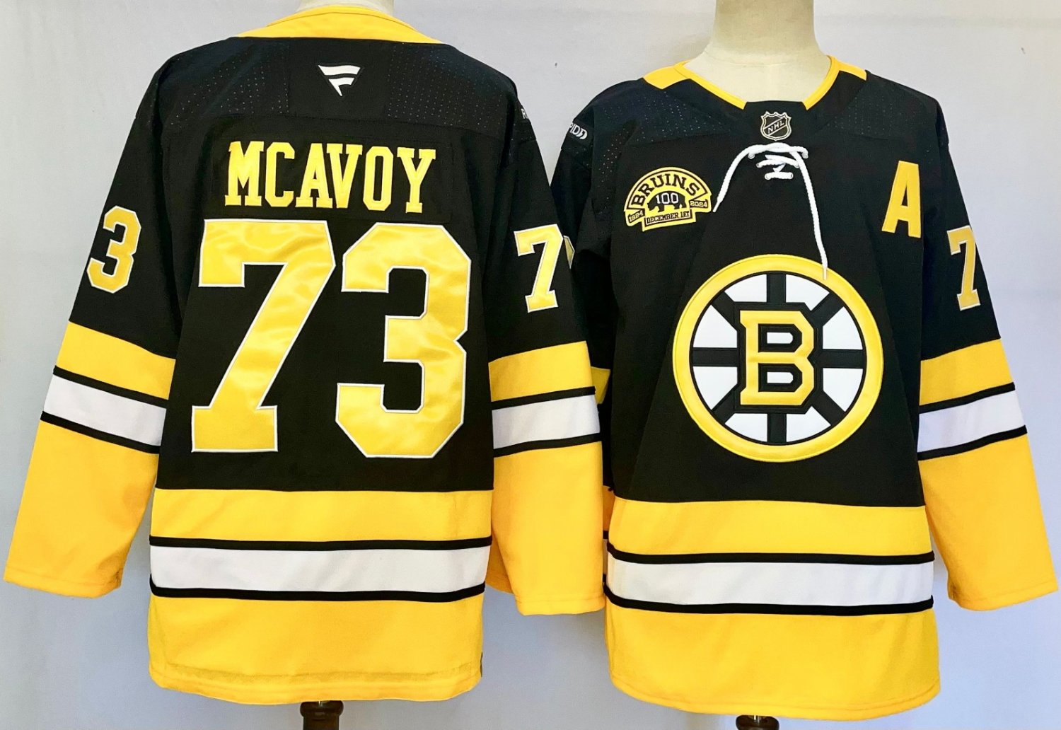 Personalized Men’s Charlie McAvoy Jersey #73 Boston Bruins 100th Anniversary Black Stitched