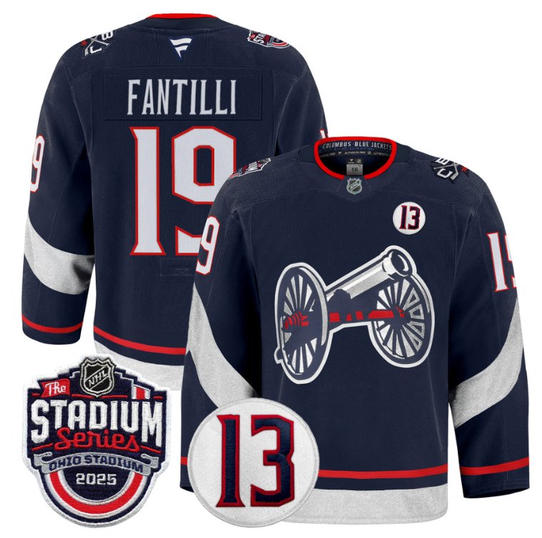 Personalized Adam Fantilli Jersey #19 Columbus Blue Jackets 2025 Stadium Series Navy