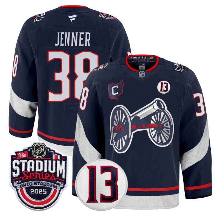 Personalized Boone Jenner Jersey #38 Columbus Blue Jackets 2025 Stadium Series Navy