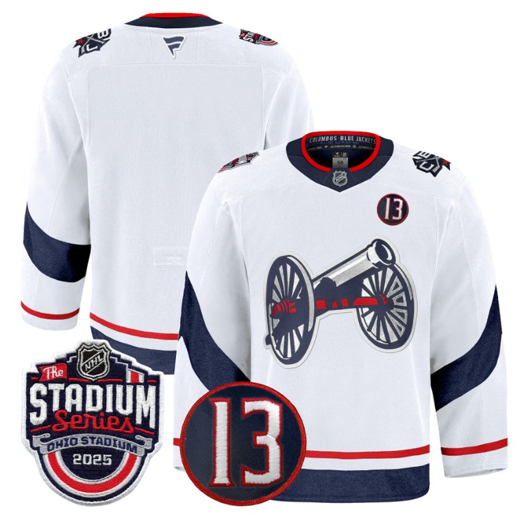 Personalized Team Jersey Columbus Blue Jackets 2025 Stadium Series #13 Johnny Patch White