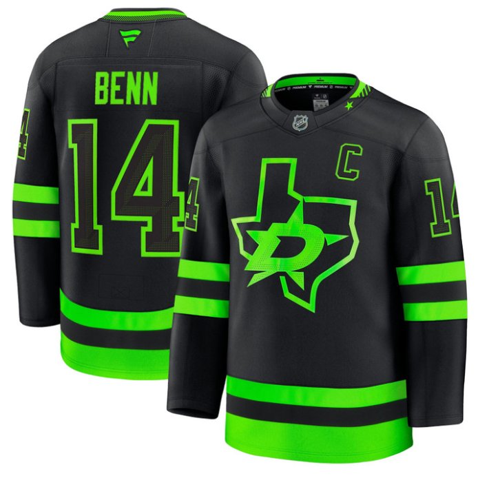 Personalized Jamie Benn Jersey #14 Dallas Stars Premium All Stitched Black