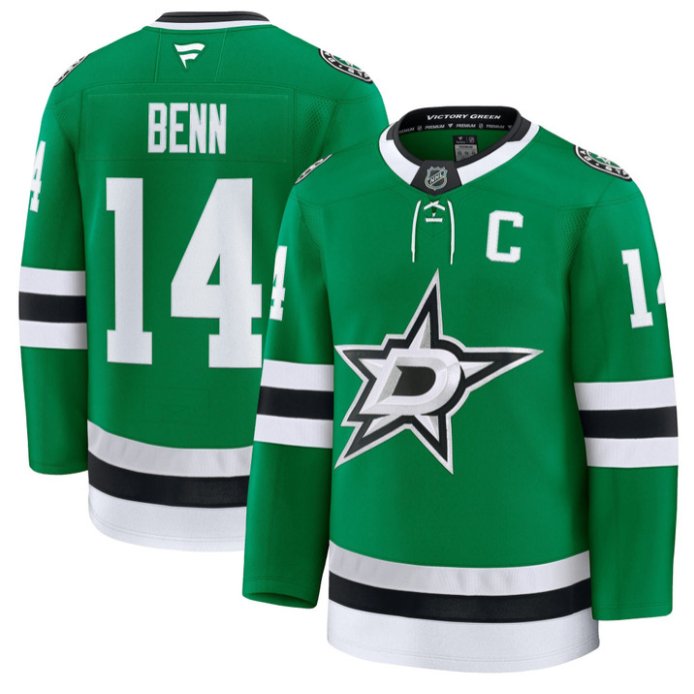 Personalized Jamie Benn Jersey #14 Dallas Stars Premium All Stitched Kelly Green