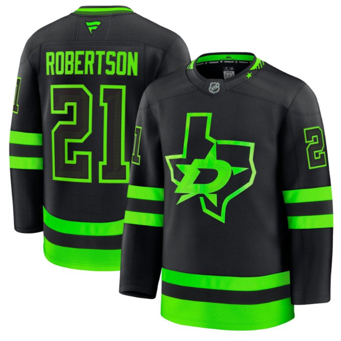 Personalized Jason Robertson Jersey #21 Dallas Stars Premium All Stitched Black