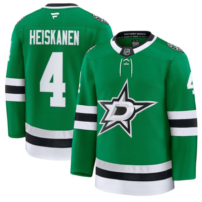 Personalized Miro Heiskanen Jersey #4 Dallas Stars Premium All Stitched Kelly Green
