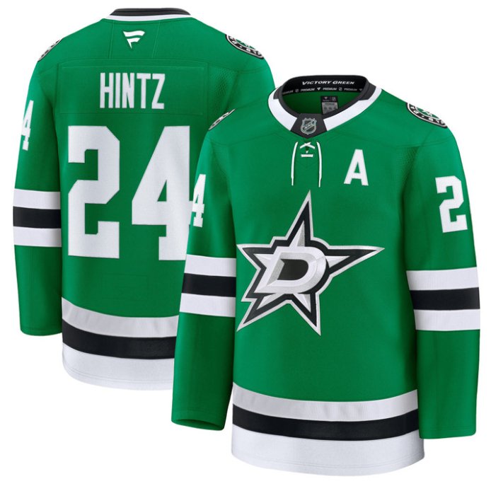Personalized Roope Hintz Jersey #24 Dallas Stars Premium All Stitched Kelly Green