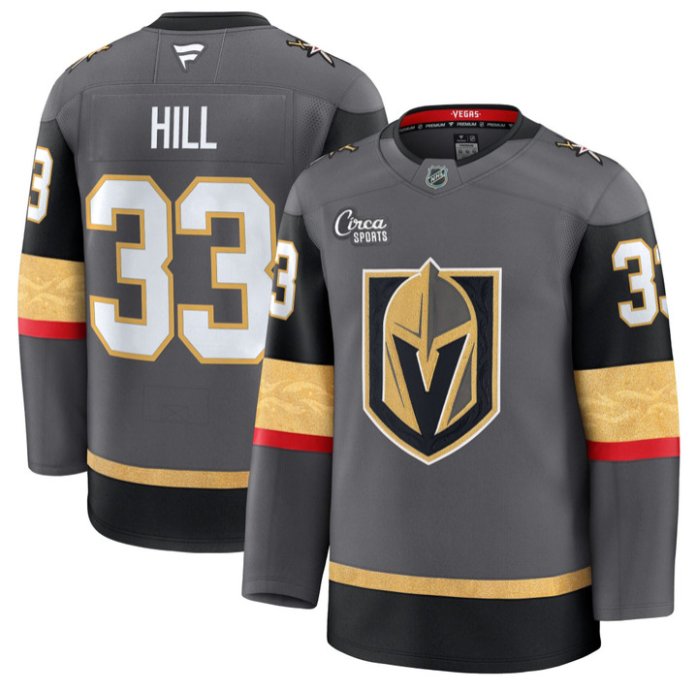 Personalized Adin Hill Jersey #33 Vegas Golden Knights Premium Stitched Gray