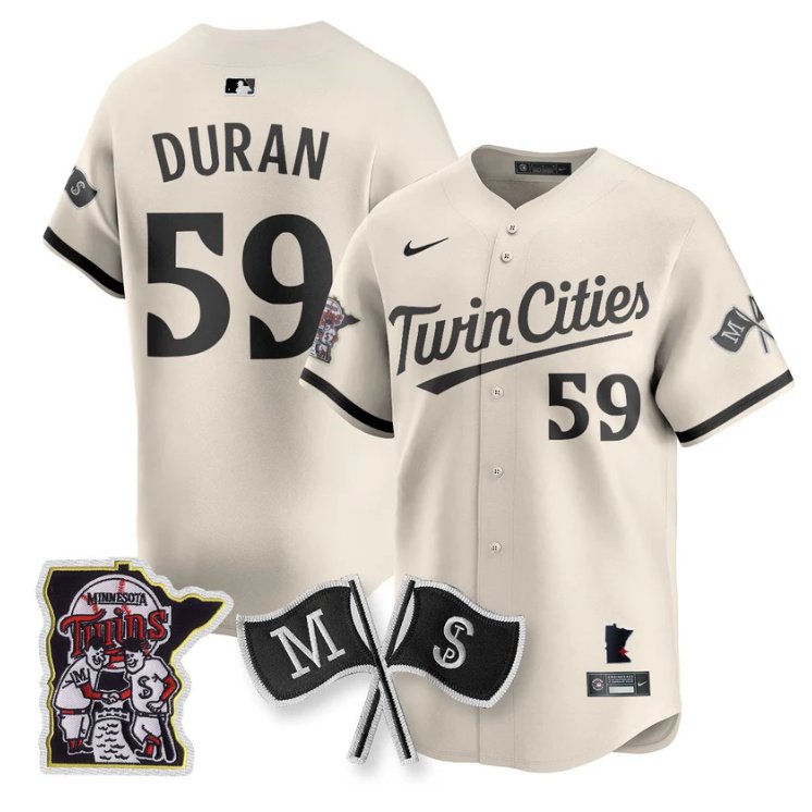 Personalized Jhoan Duran Jersey #59 Minnesota Twins Alternate Limited Stitched Cream