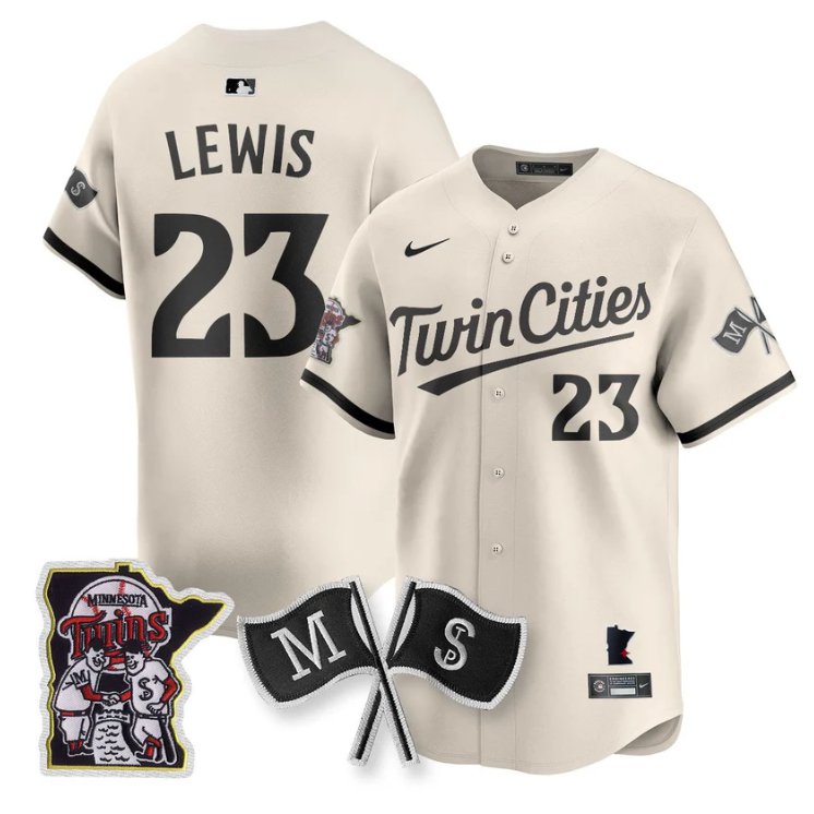 Personalized Royce Lewis Jersey #23 Minnesota Twins Alternate Limited Stitched Cream