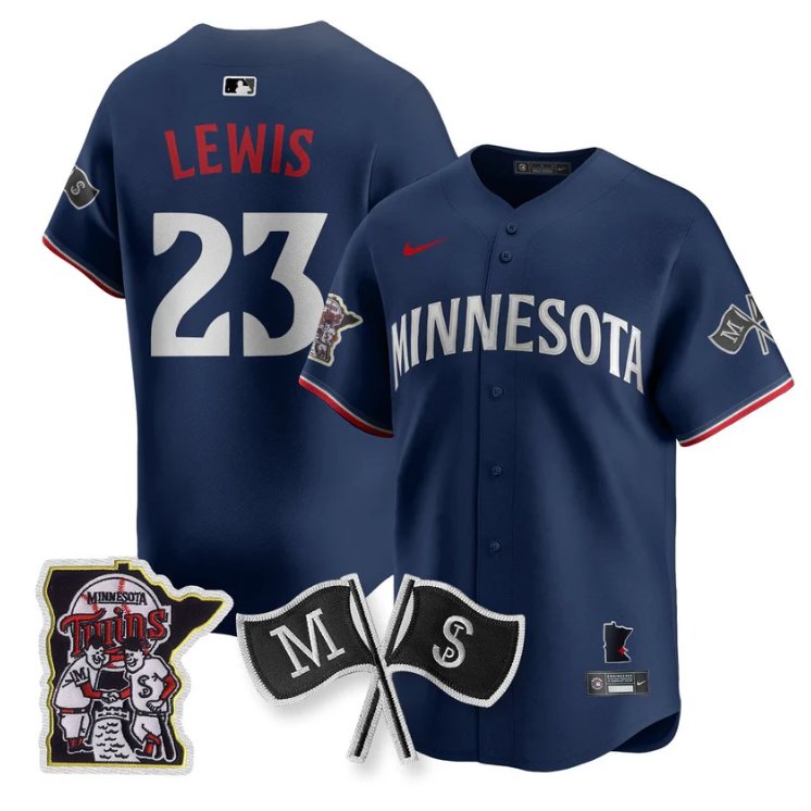 Personalized Royce Lewis Jersey #23 Minnesota Twins Alternate Limited Stitched Navy