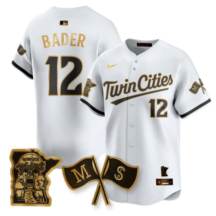 Personalized Harrison Bader Jersey #12 Minnesota Twins Alternate Limited Stitched White