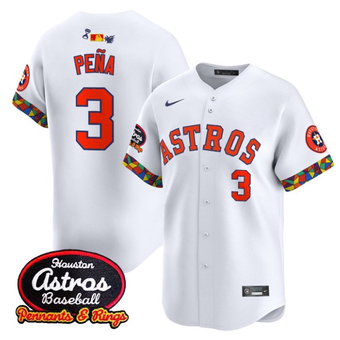 Personalized Jeremy Pena Jersey #3 Houston Astros x El Tiempo Cantina Premier Limited Stitched White