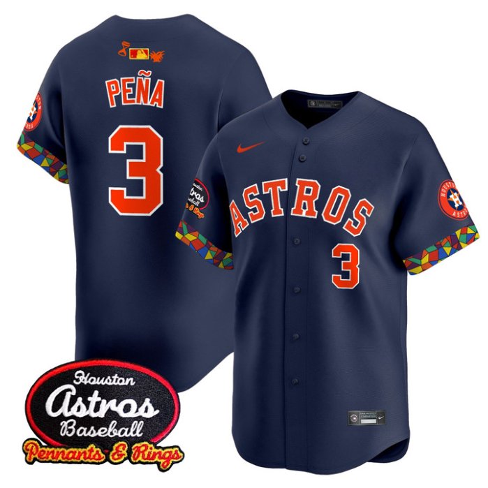 Personalized Jeremy Pena Jersey #3 Houston Astros x El Tiempo Cantina Premier Limited Stitched Navy
