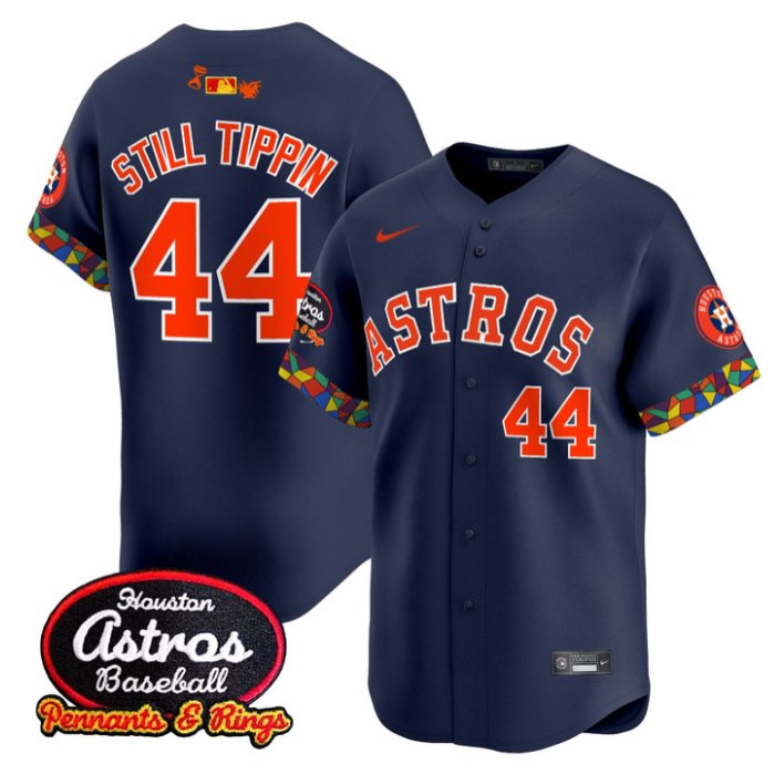 Personalized Still Tippin Jersey #44 Houston Astros x El Tiempo Cantina Premier Limited Stitched Navy