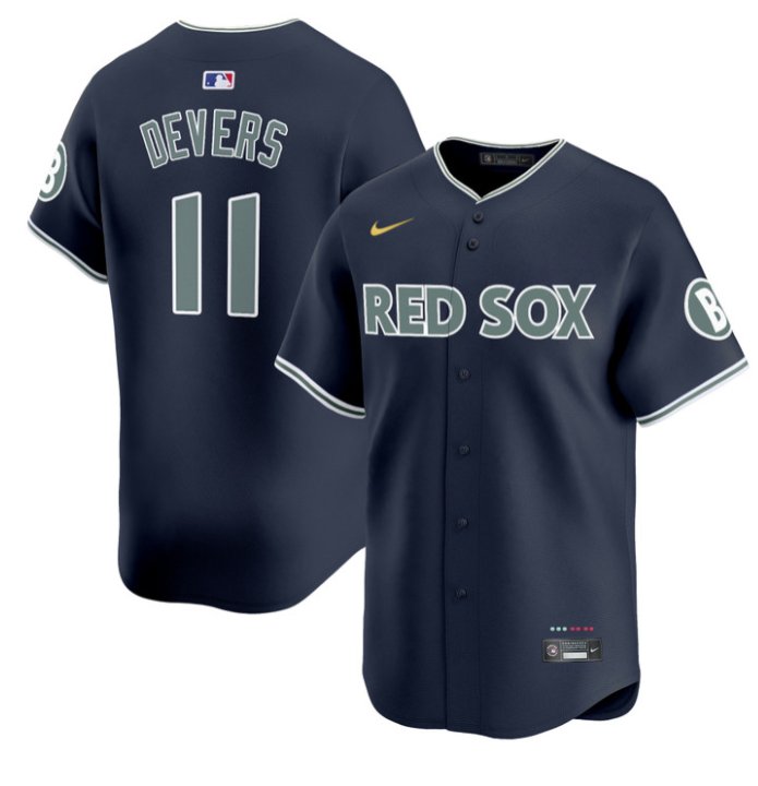 Personalized Rafael Devers Jersey #11 Boston Red Sox 2025 City Connect Premier Limited Stitched Navy