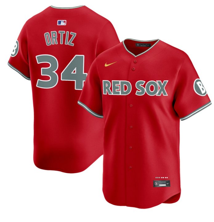 Personalized David Ortiz Jersey #34 Boston Red Sox 2025 City Connect Premier Limited Stitched Red