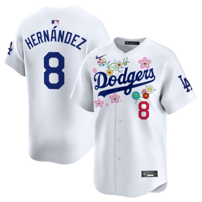 Personalized Kike Hernandez Jersey #8 Los Angeles Dodgers x Takashi Murakami 2025 Limited Stitched White