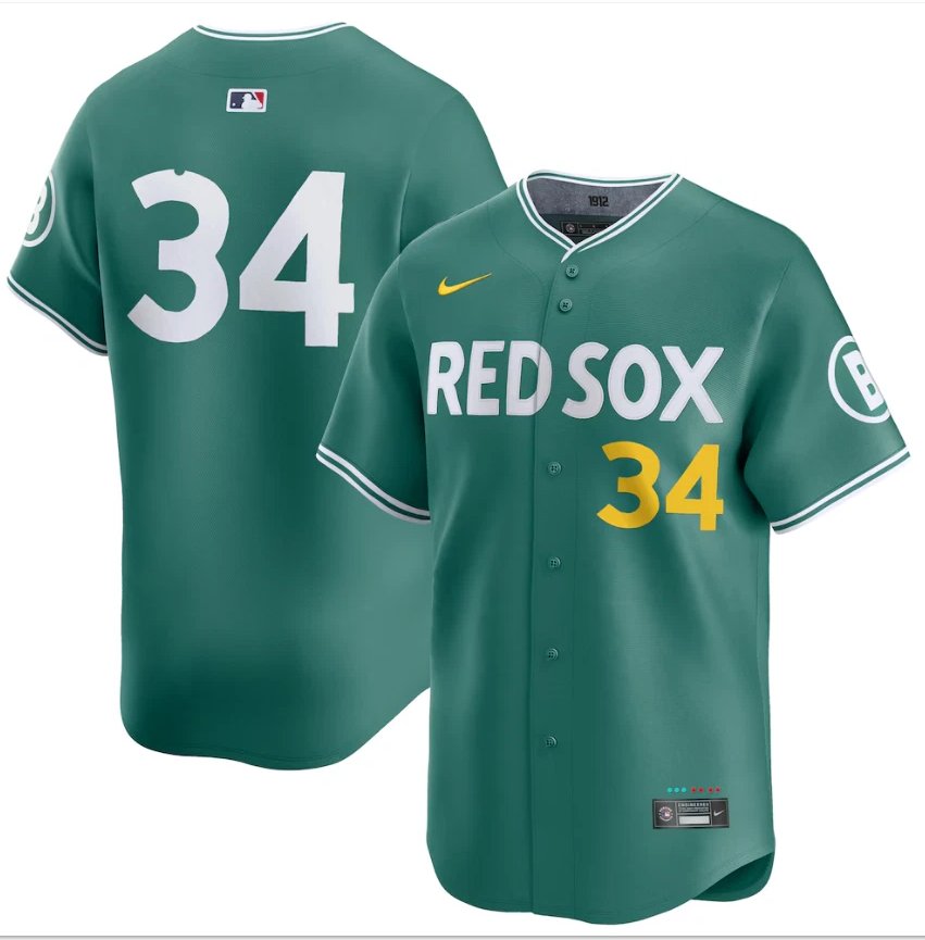 Personalized David Ortiz Jersey #34 Boston Red Sox Green 2025 City Connect Limited Stitched