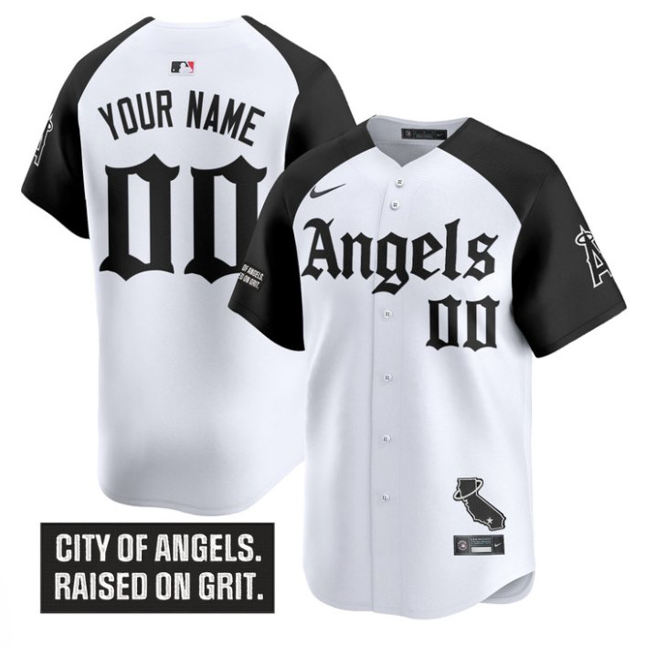 Personalized Custom Los Angeles Angels Jersey Gothic Halo Edition Stitched Alternate