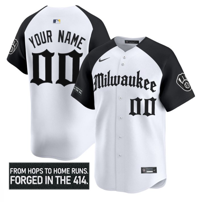 Personalized Custom Milwaukee Brewers Jersey Gothic 414 Shadows Edition Stitched Alternate
